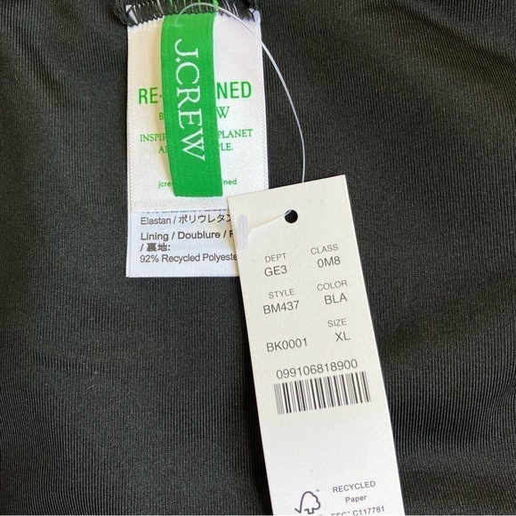 NWT J. Crew Scrunchie Strap Full-coverage Bikini Bottom Black Sz XL - Picture 13 of 13